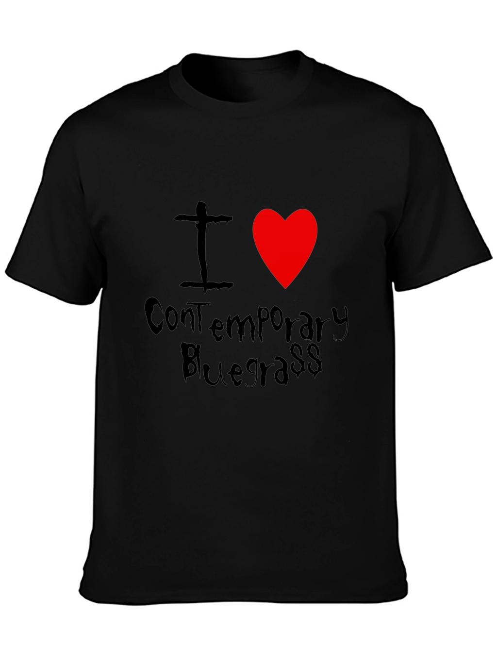 I Heart Contemporary Bluegrass Black T-Shirt