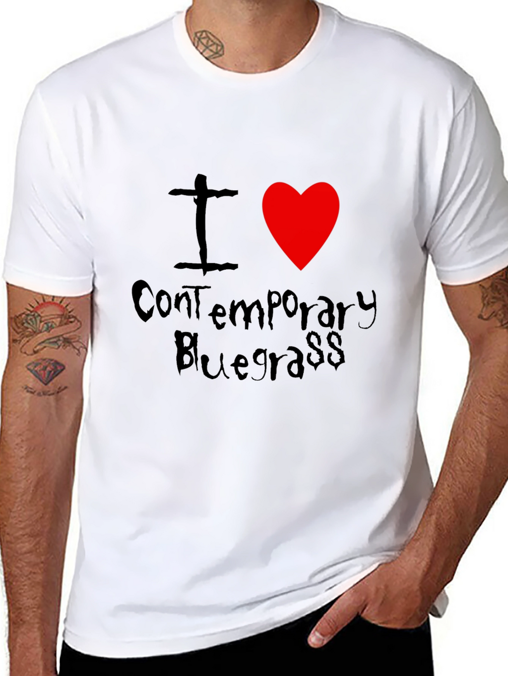I Heart Contemporary Bluegrass Black T-Shirt