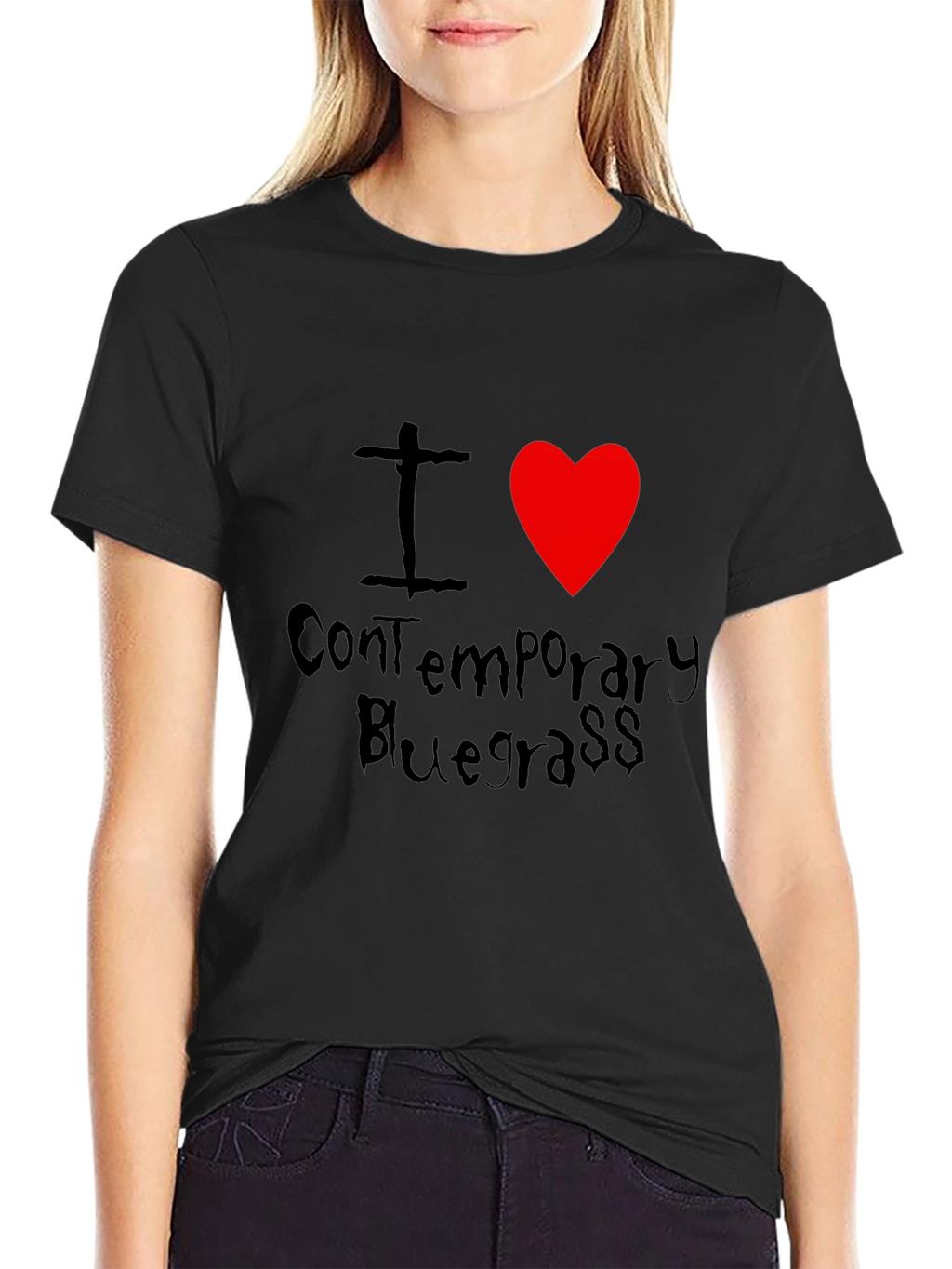 I Heart Contemporary Bluegrass Black T-Shirt