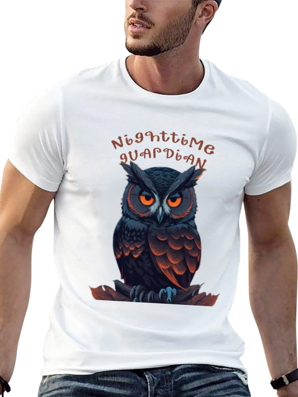 Nighttime Guardian Owl Graphic Tee