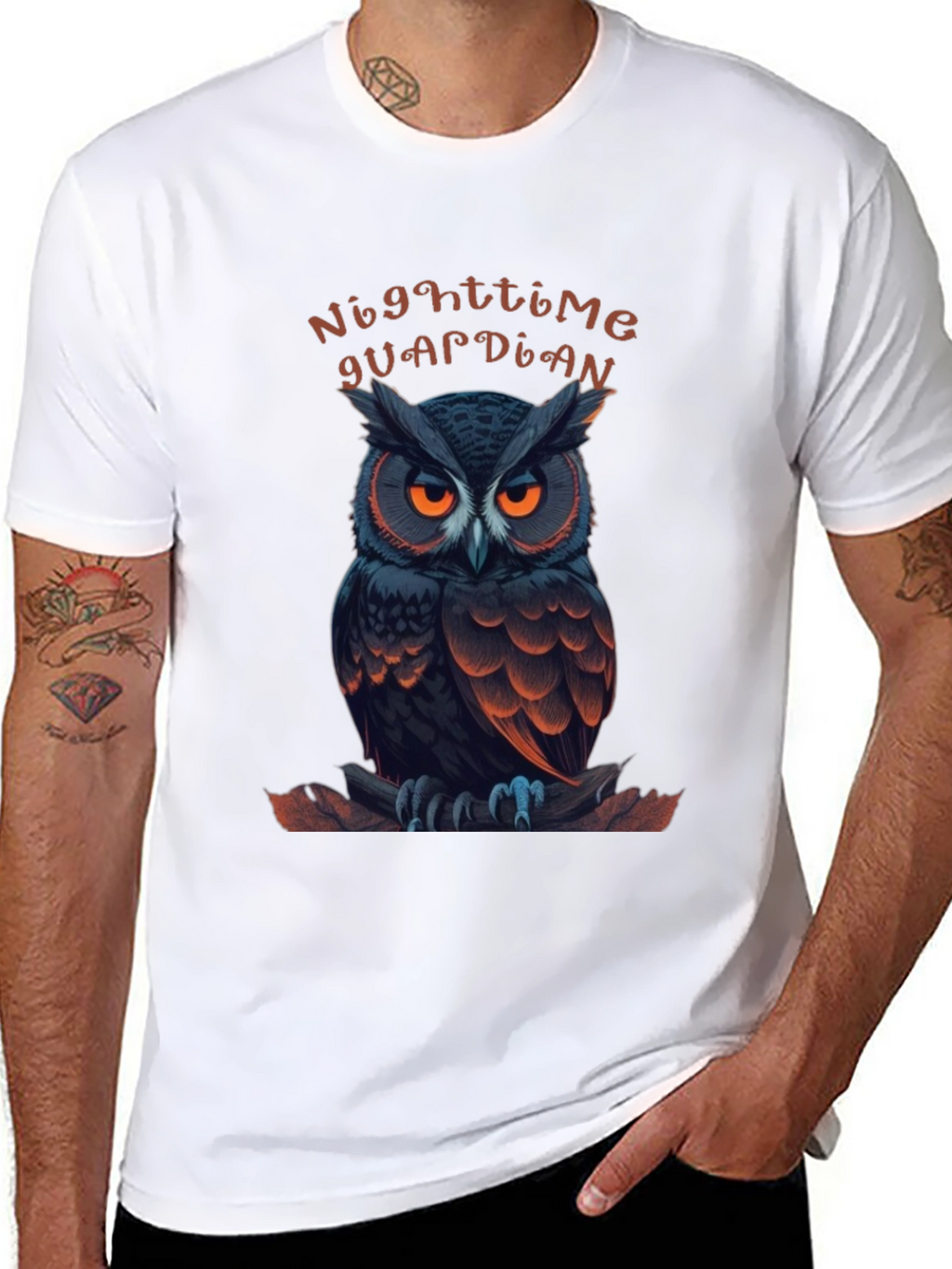 Nighttime Guardian Owl Graphic Tee