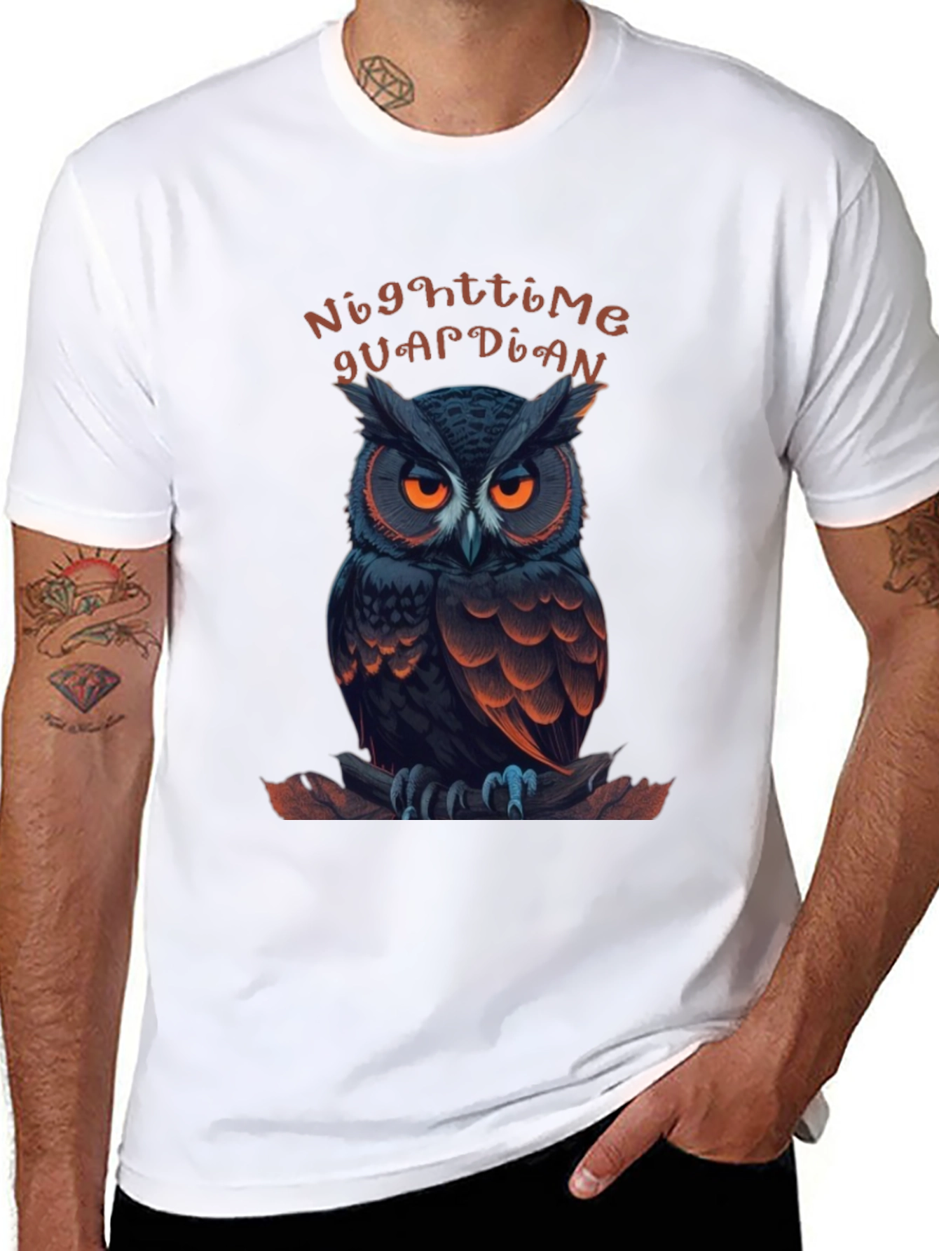 Nighttime Guardian Owl Graphic Tee