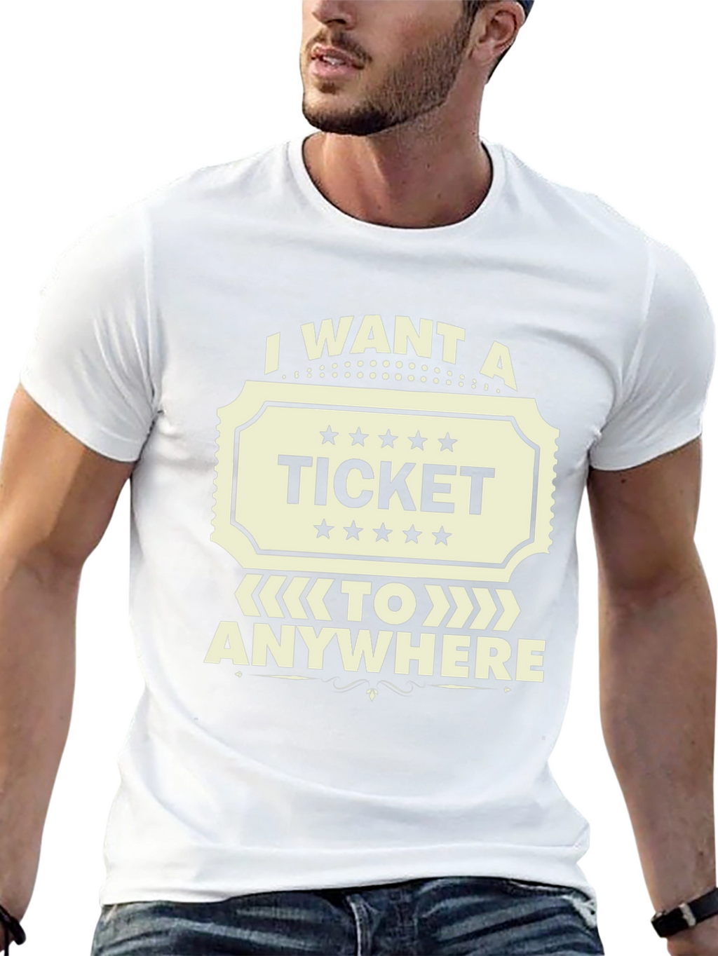 I Want A Ticket To Anywhere Black T-Shirt