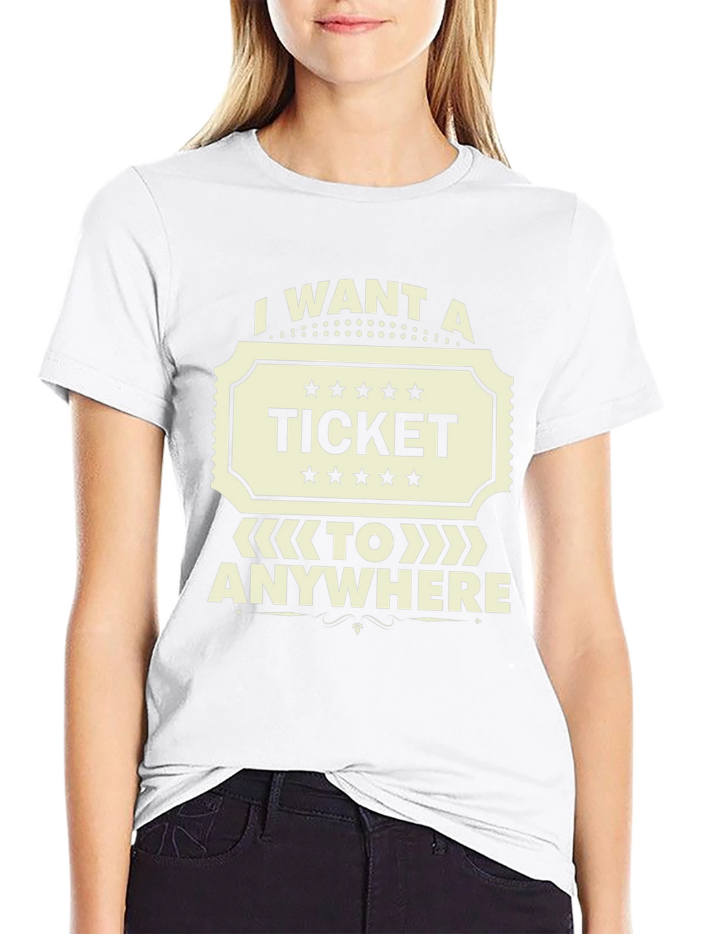 I Want A Ticket To Anywhere Black T-Shirt