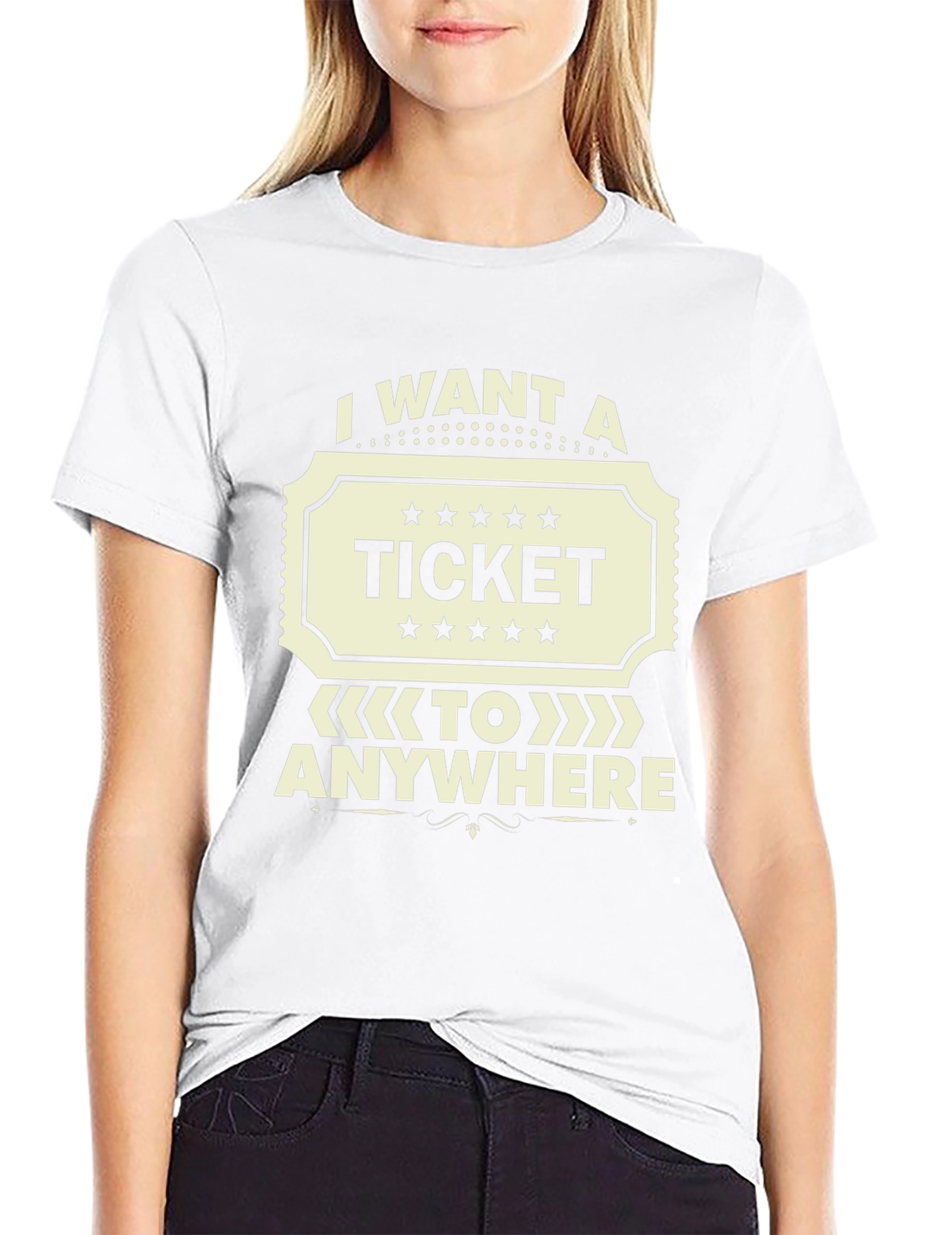 I Want A Ticket To Anywhere Black T-Shirt