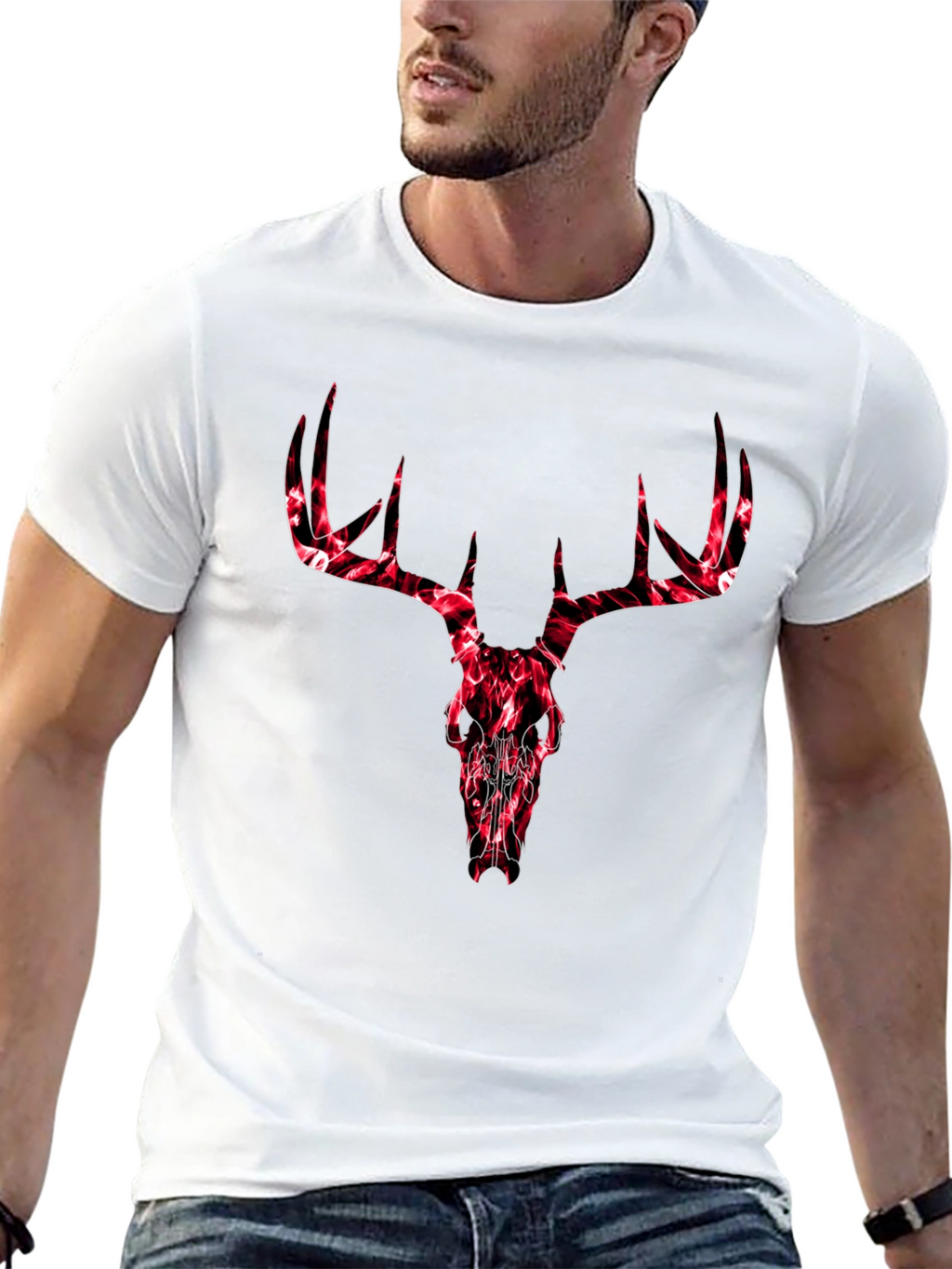 Deer Skull Graphic Tee - Mens Black T-Shirt
