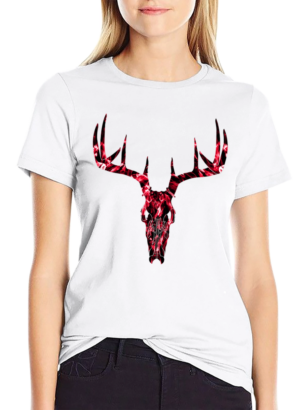 Deer Skull Graphic Tee - Mens Black T-Shirt