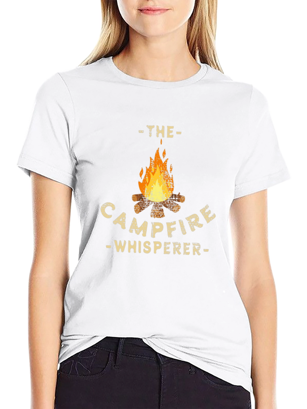 Campfire Whisperer Graphic Tee - Black Cotton T-Shirt