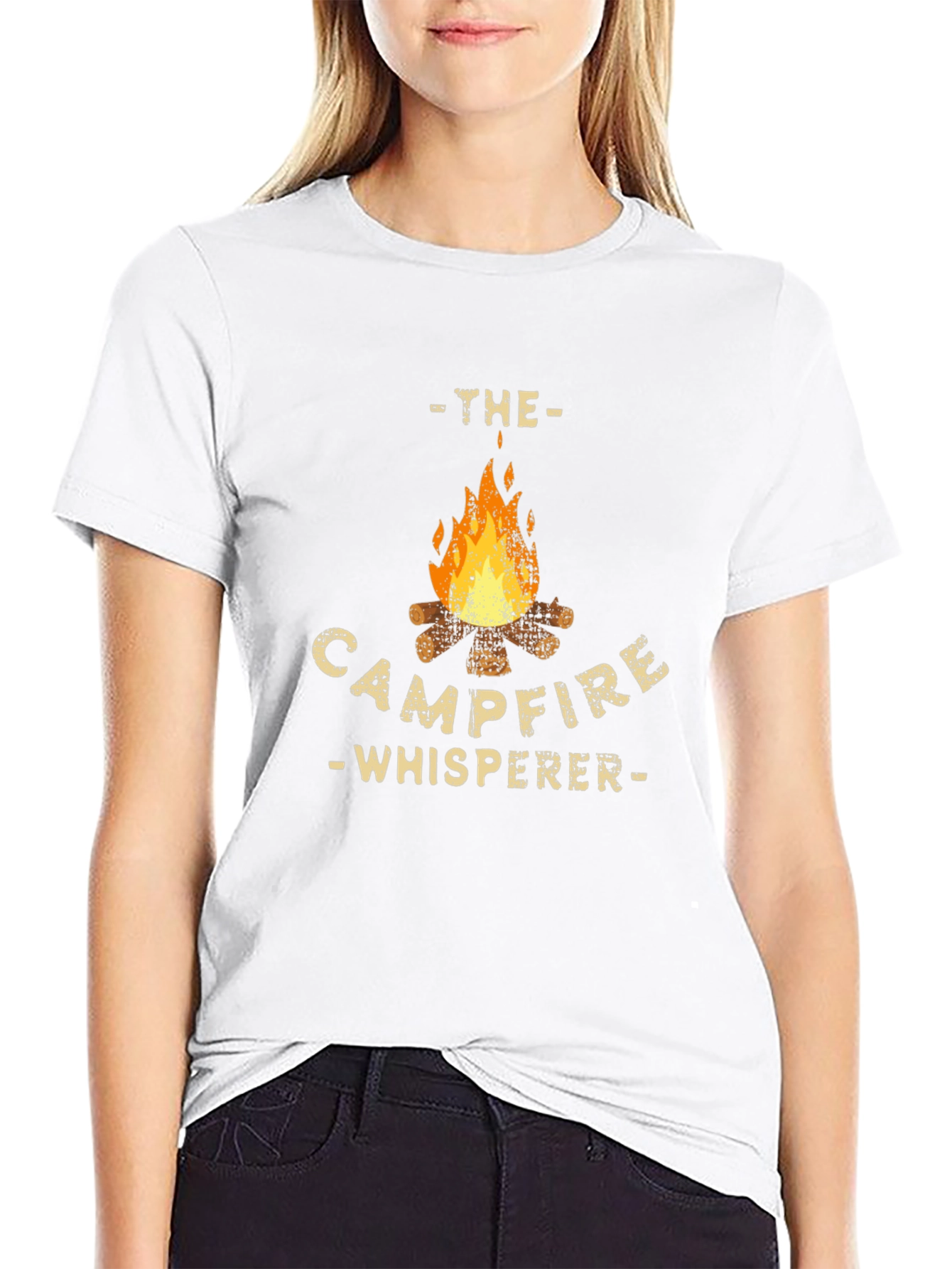 Campfire Whisperer Graphic Tee - Black Cotton T-Shirt