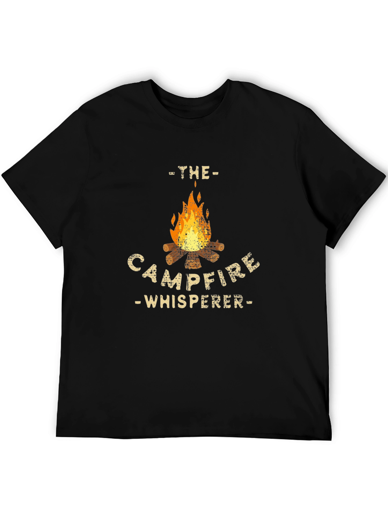 Campfire Whisperer Graphic Tee - Black Cotton T-Shirt