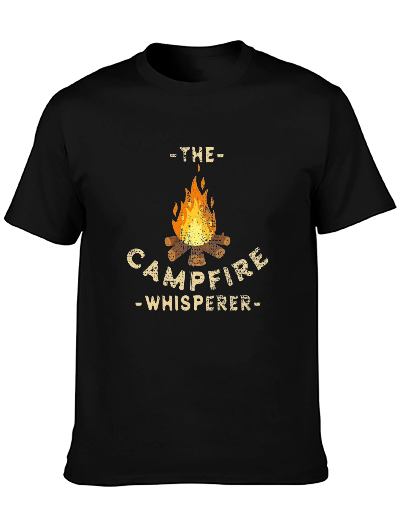 Campfire Whisperer Graphic Tee - Black Cotton T-Shirt