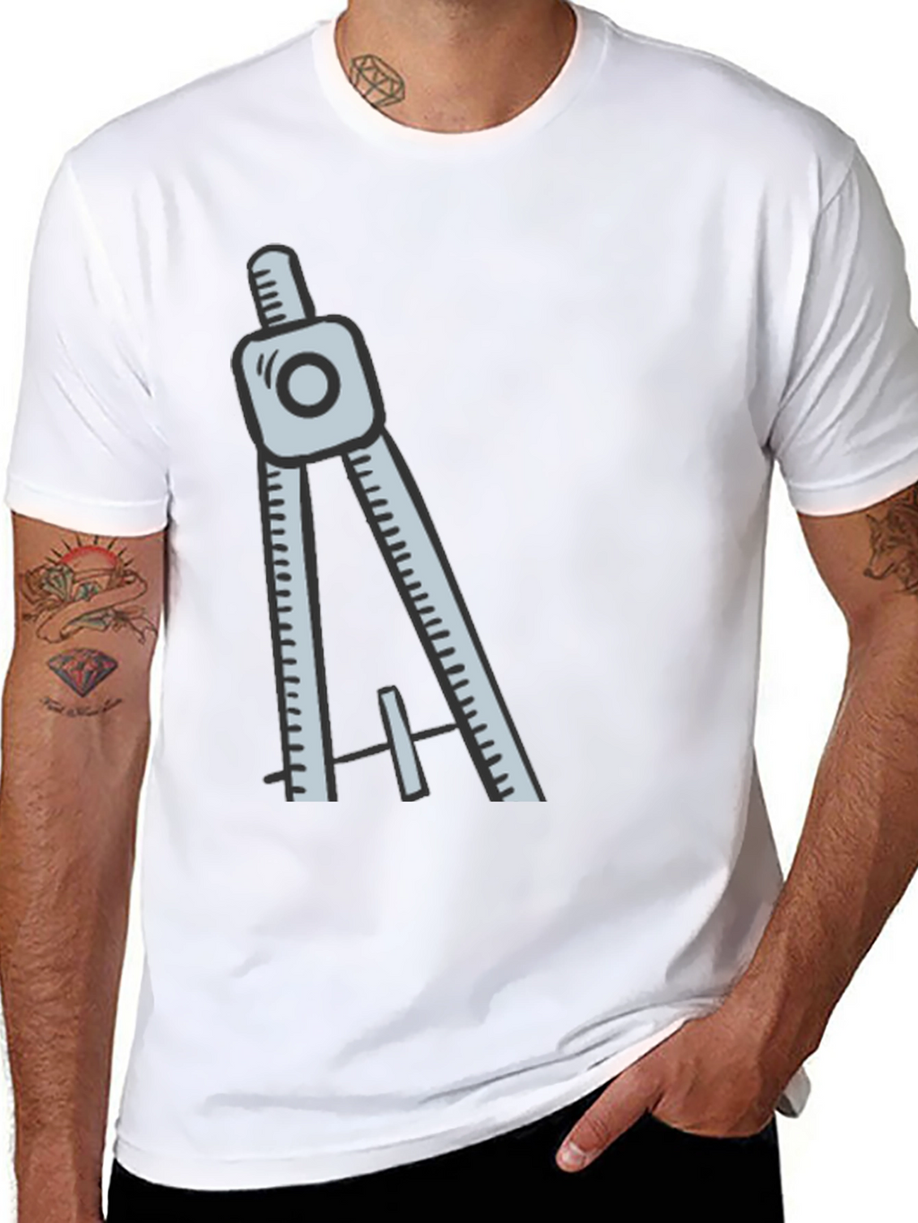 Architect Compass Graphic Tee - Cool Design T-Shirt