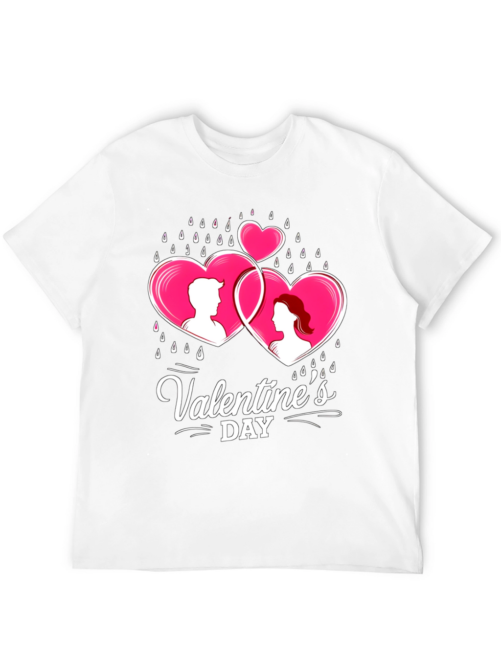 Valentines Day Couple Hearts Graphic Tee