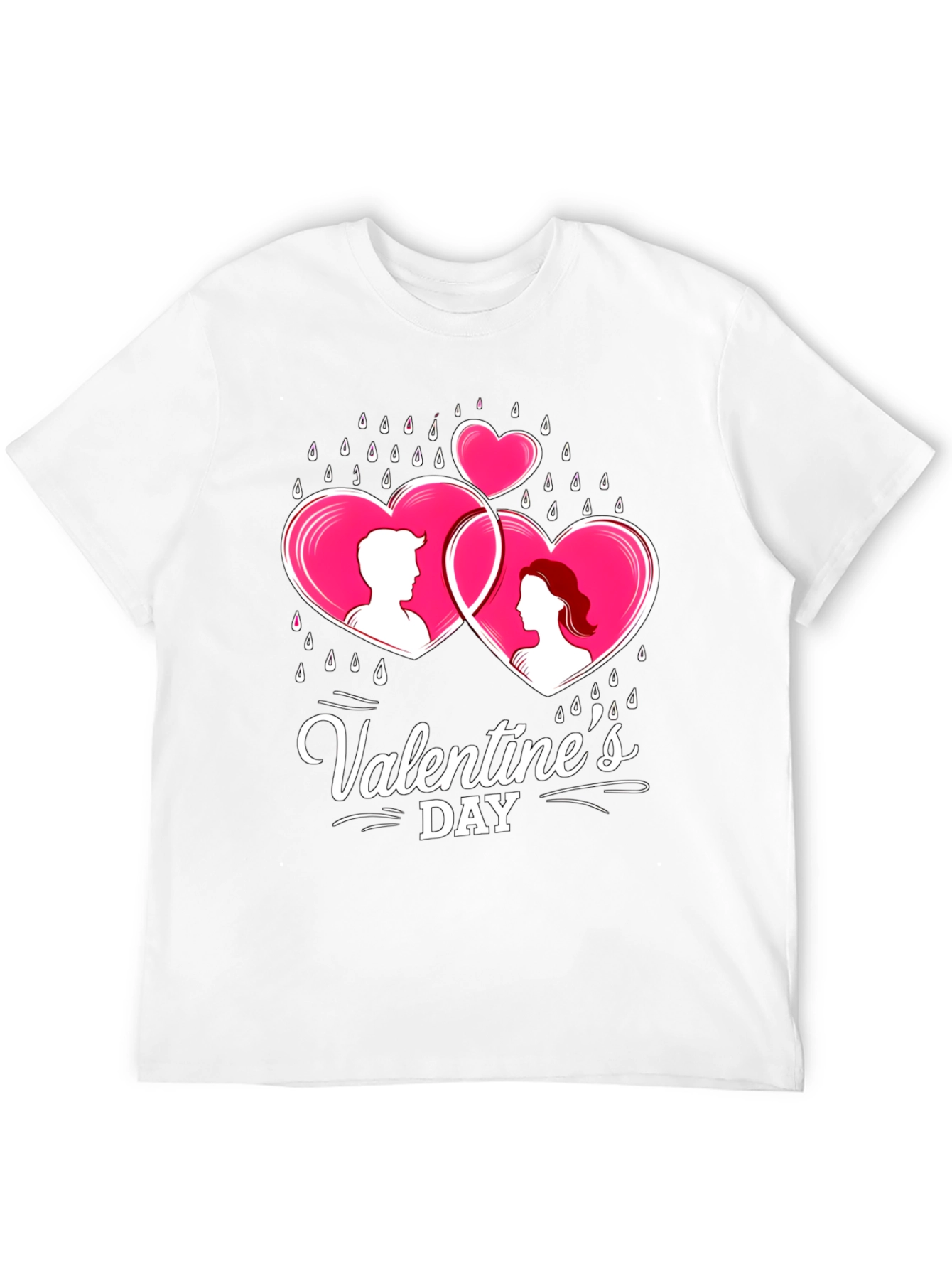 Valentines Day Couple Hearts Graphic Tee