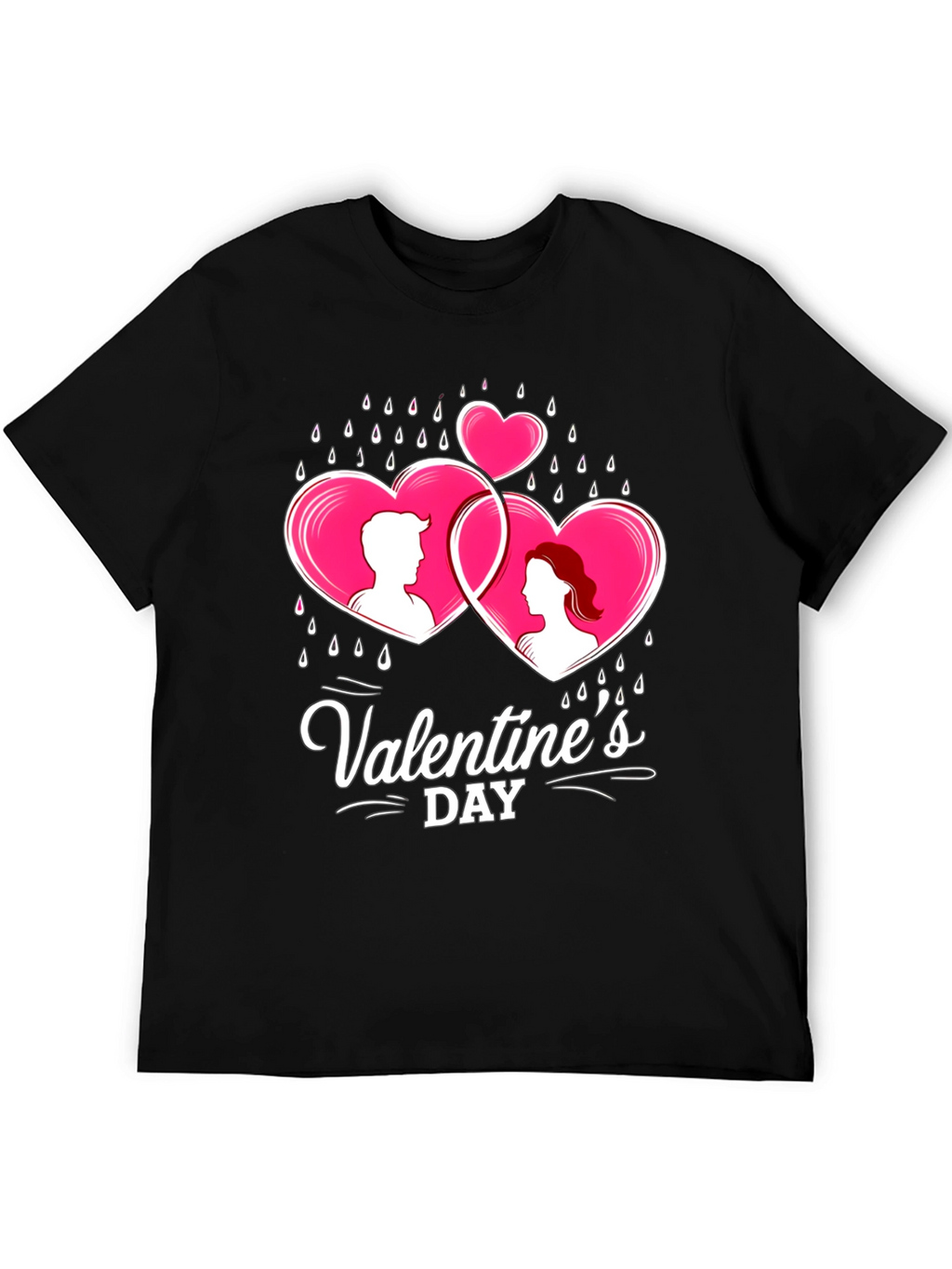 Valentines Day Couple Hearts Graphic Tee