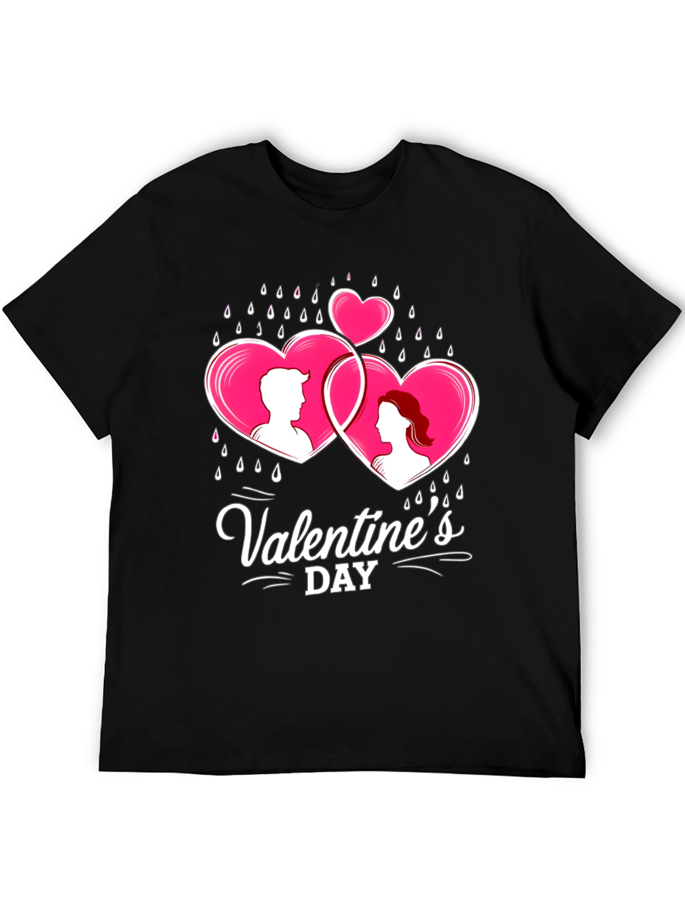 Valentines Day Couple Hearts Graphic Tee