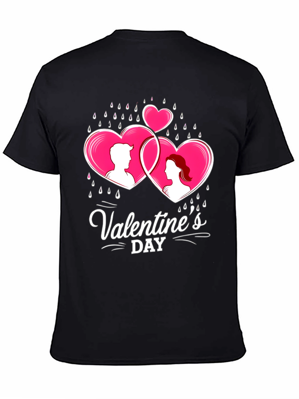 Valentines Day Couple Hearts Graphic Tee