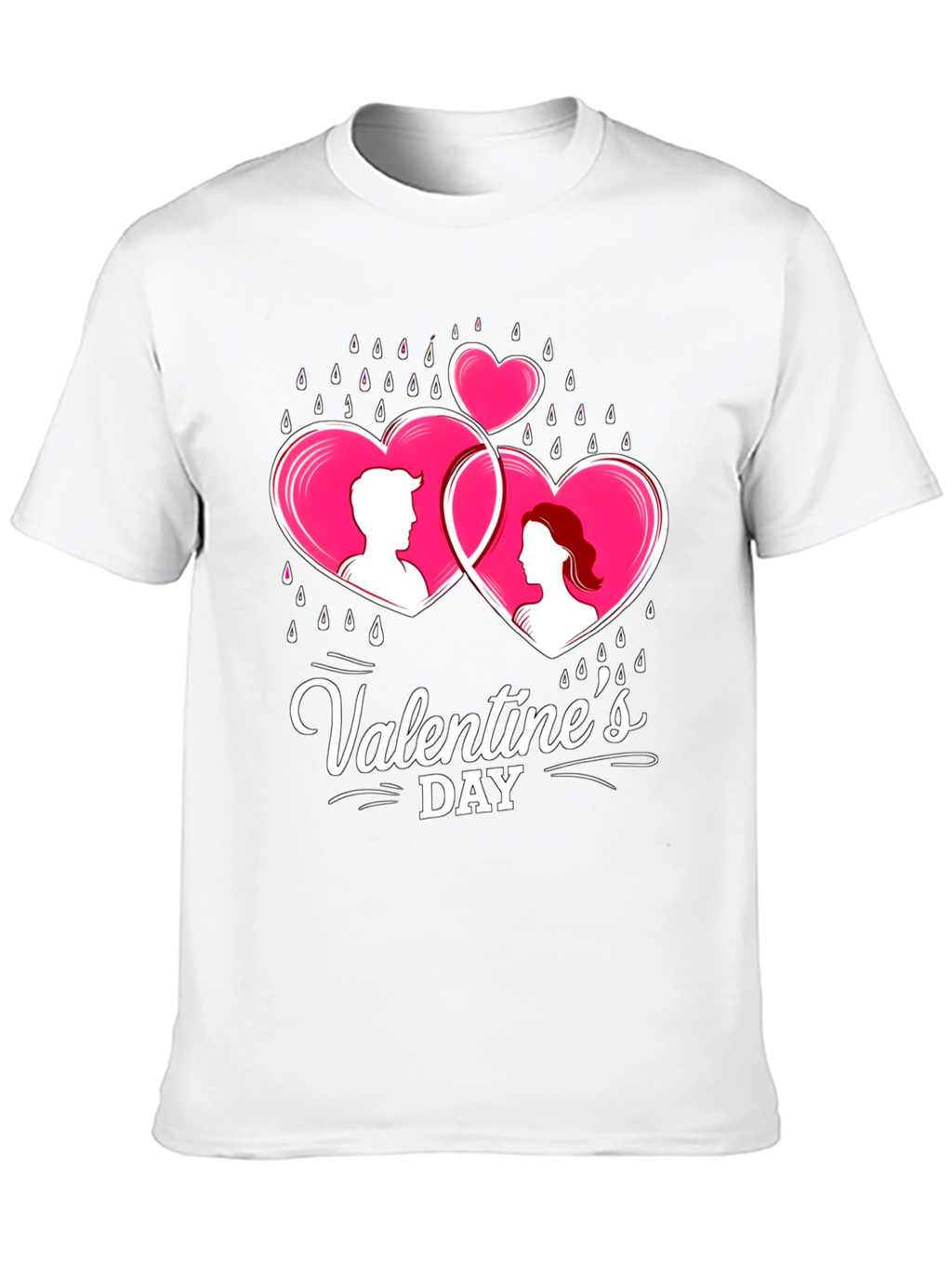 Valentines Day Couple Hearts Graphic Tee