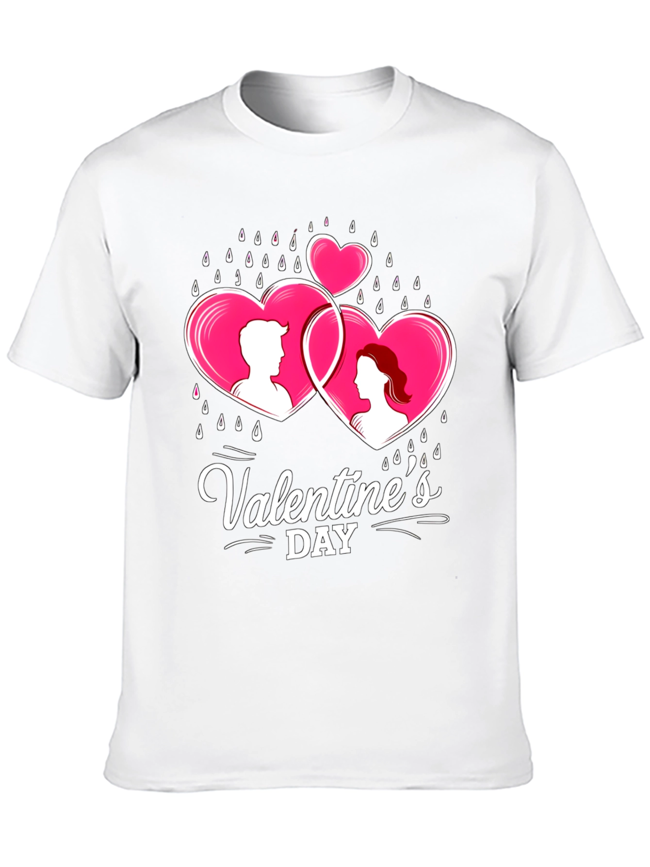 Valentines Day Couple Hearts Graphic Tee