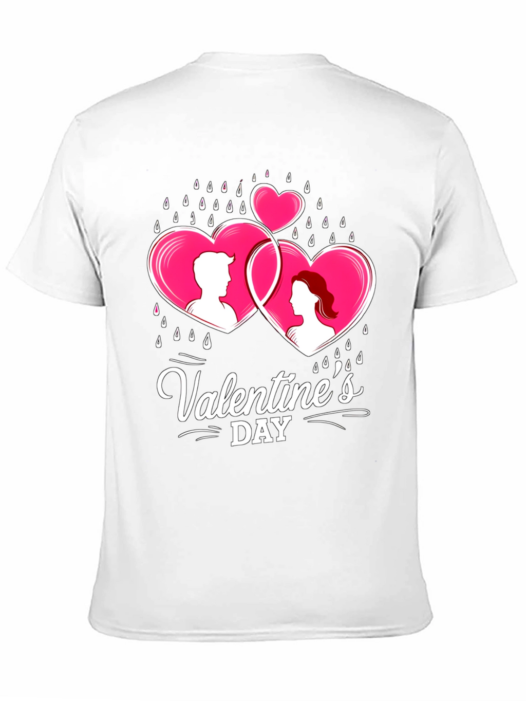 Valentines Day Couple Hearts Graphic Tee
