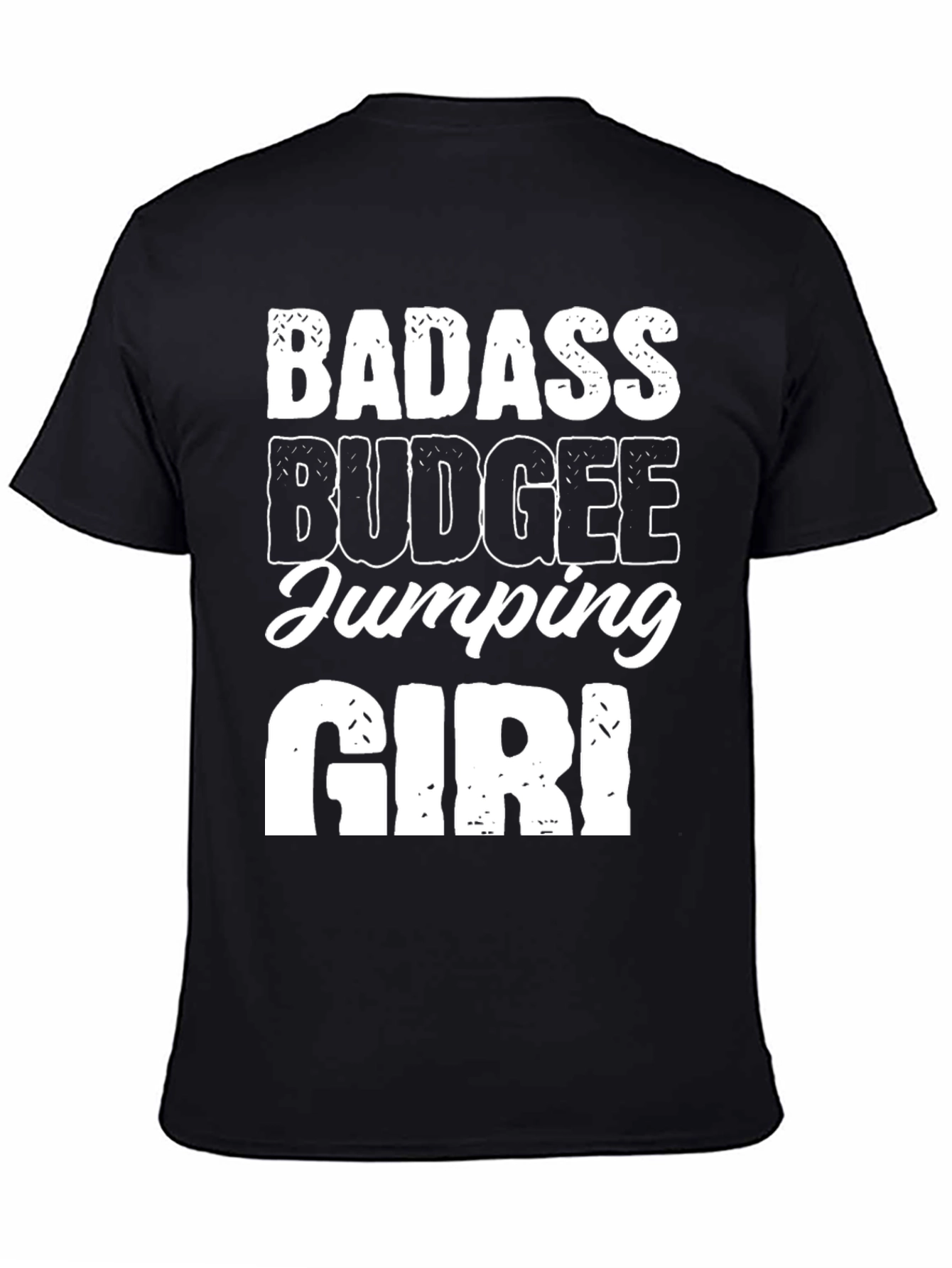Badass Budgee Jumping Girl Black Tee