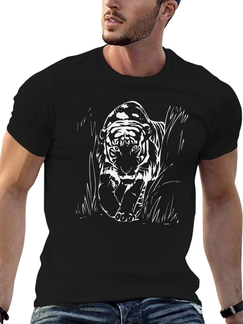 Tiger Graphic Black T-Shirt