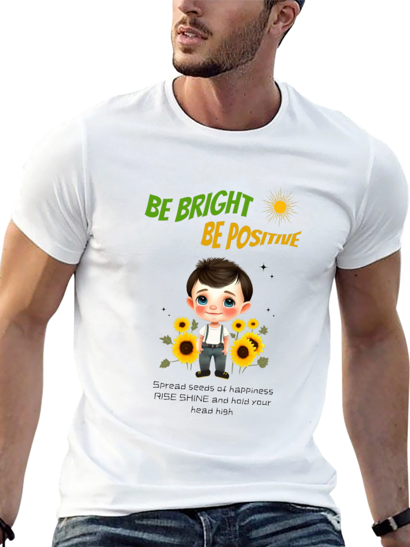 Be Bright Be Positive Graphic T-Shirt
