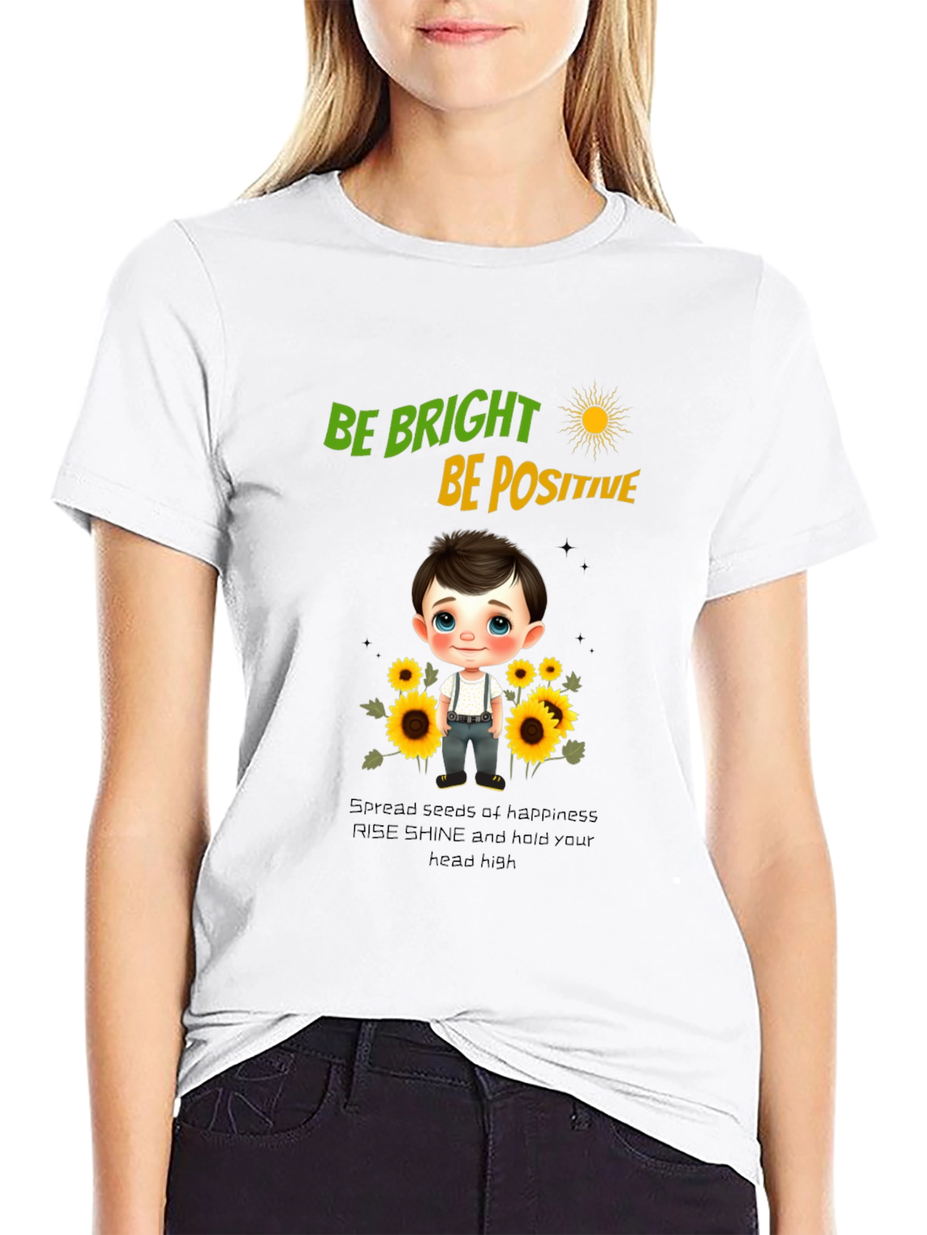 Be Bright Be Positive Graphic T-Shirt