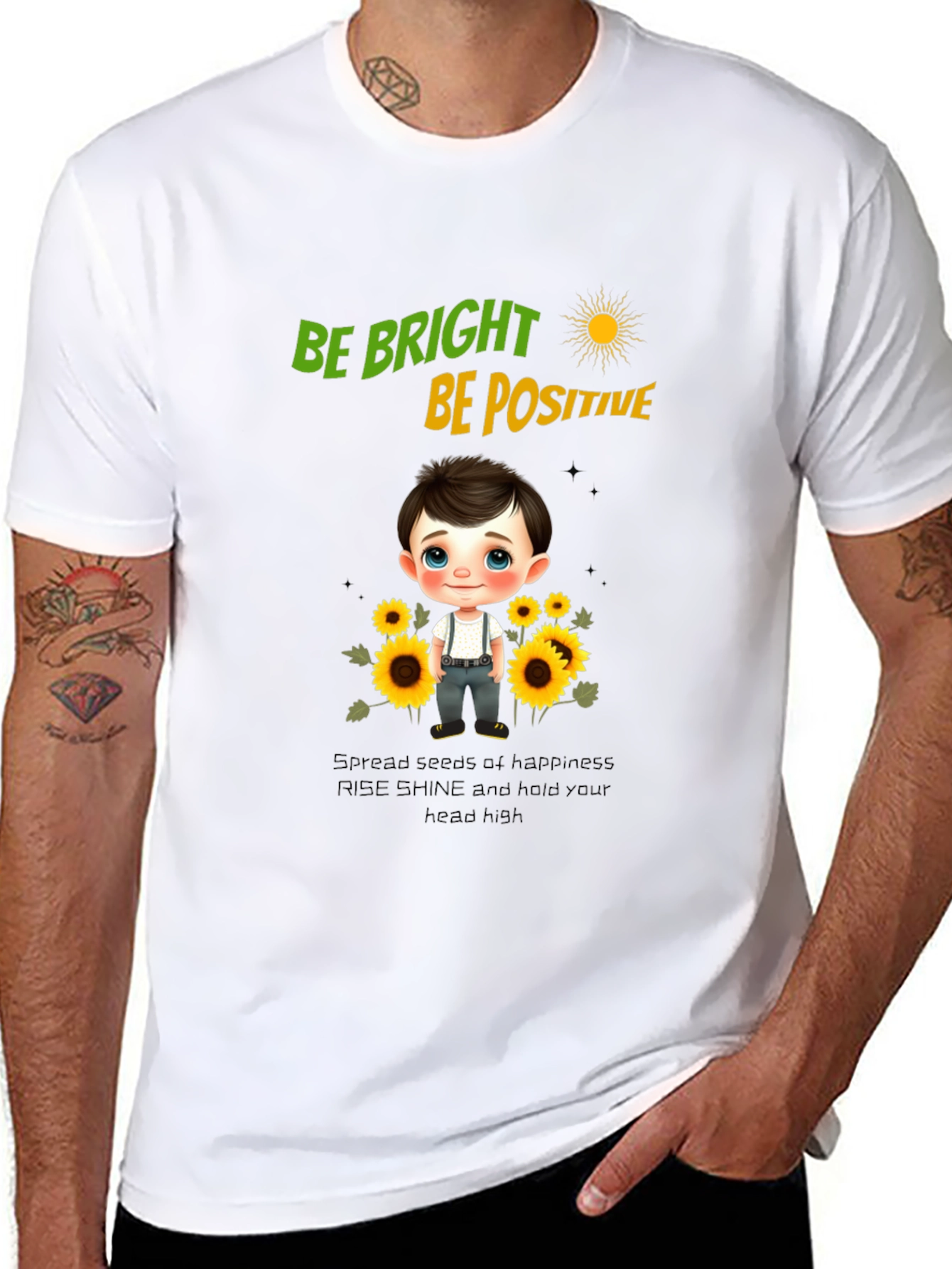 Be Bright Be Positive Graphic T-Shirt