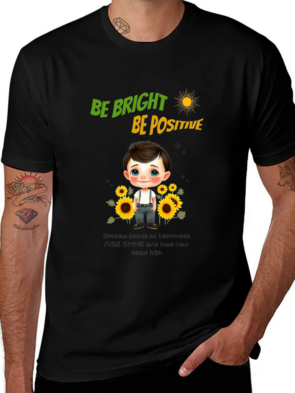 Be Bright Be Positive Graphic T-Shirt