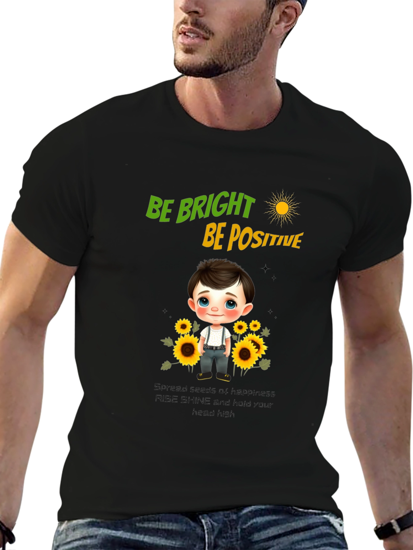 Be Bright Be Positive Graphic T-Shirt