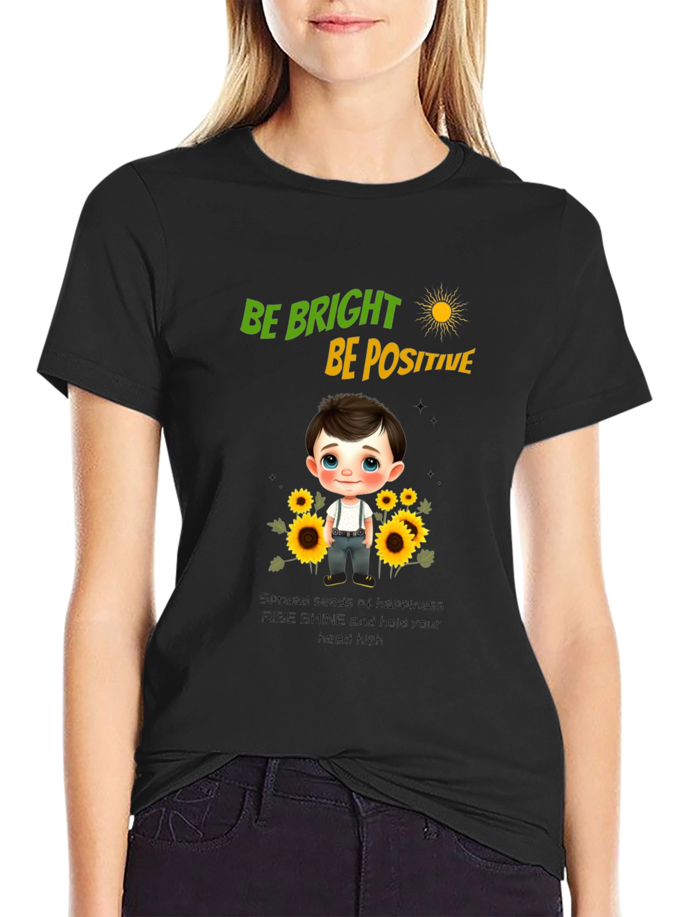 Be Bright Be Positive Graphic T-Shirt