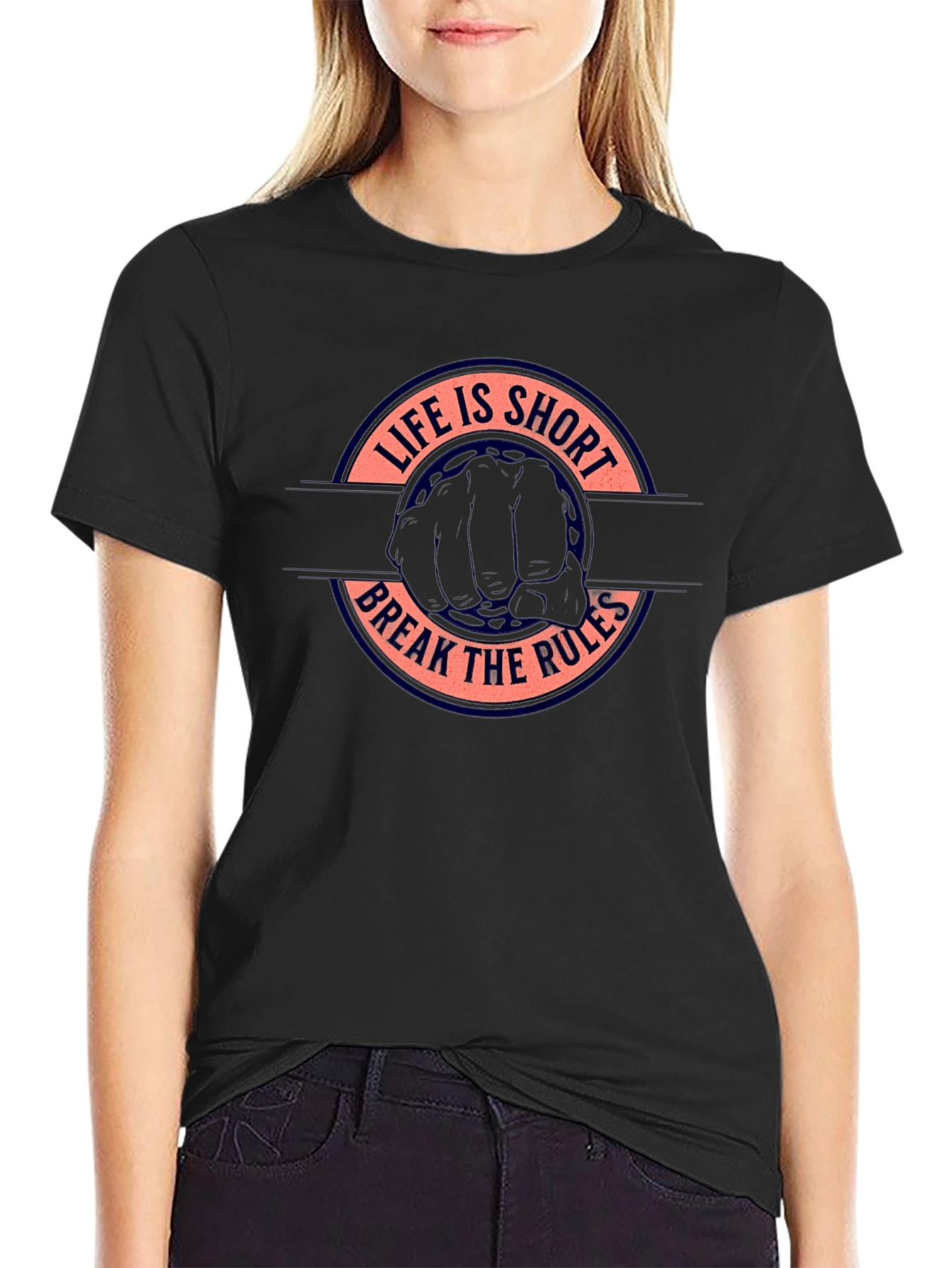 Life is Short Break the Rules Graphic Tee