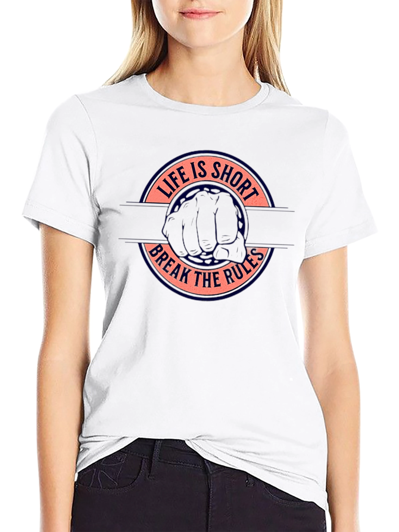 Life is Short Break the Rules Graphic Tee