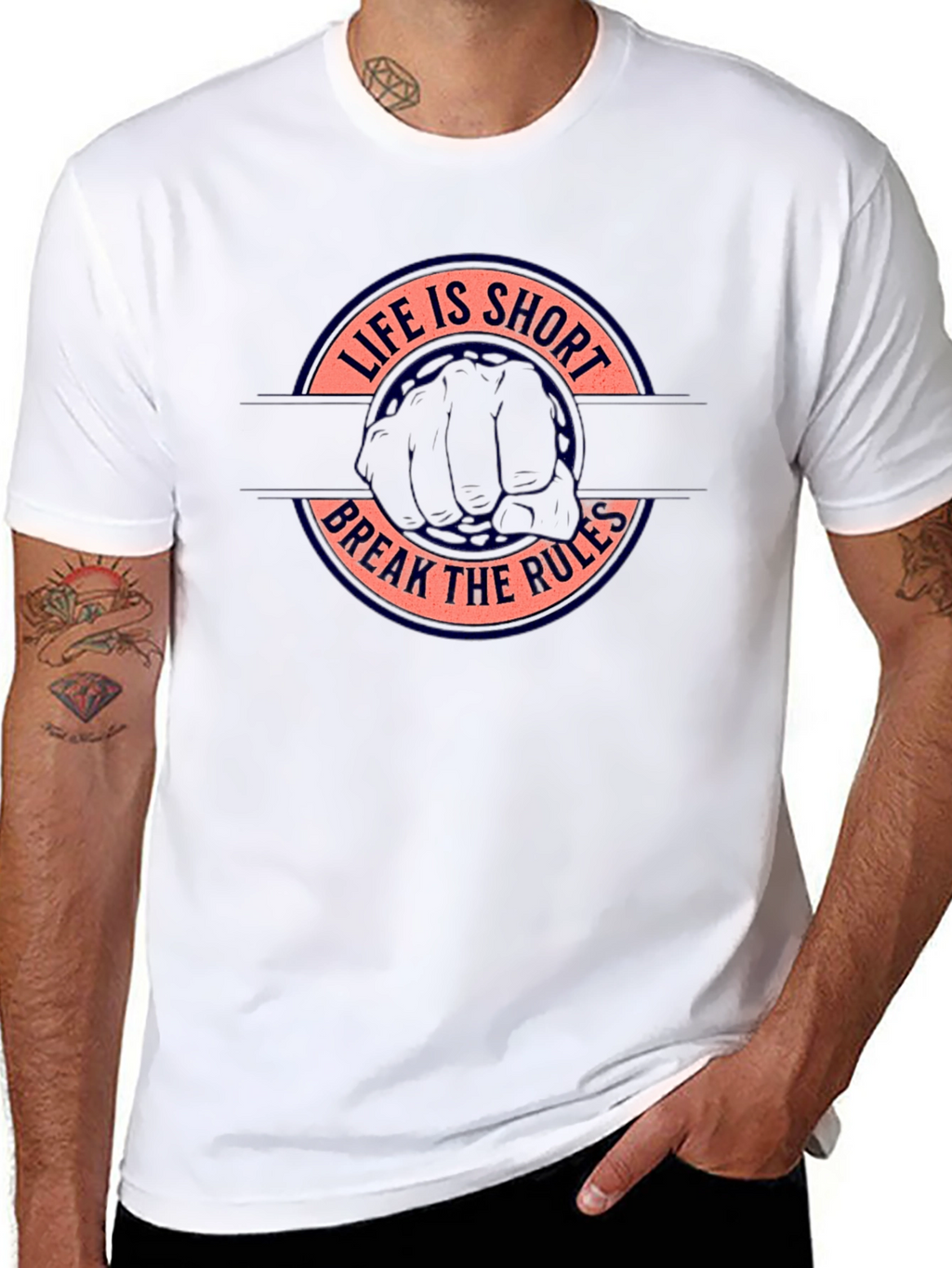Life is Short Break the Rules Graphic Tee