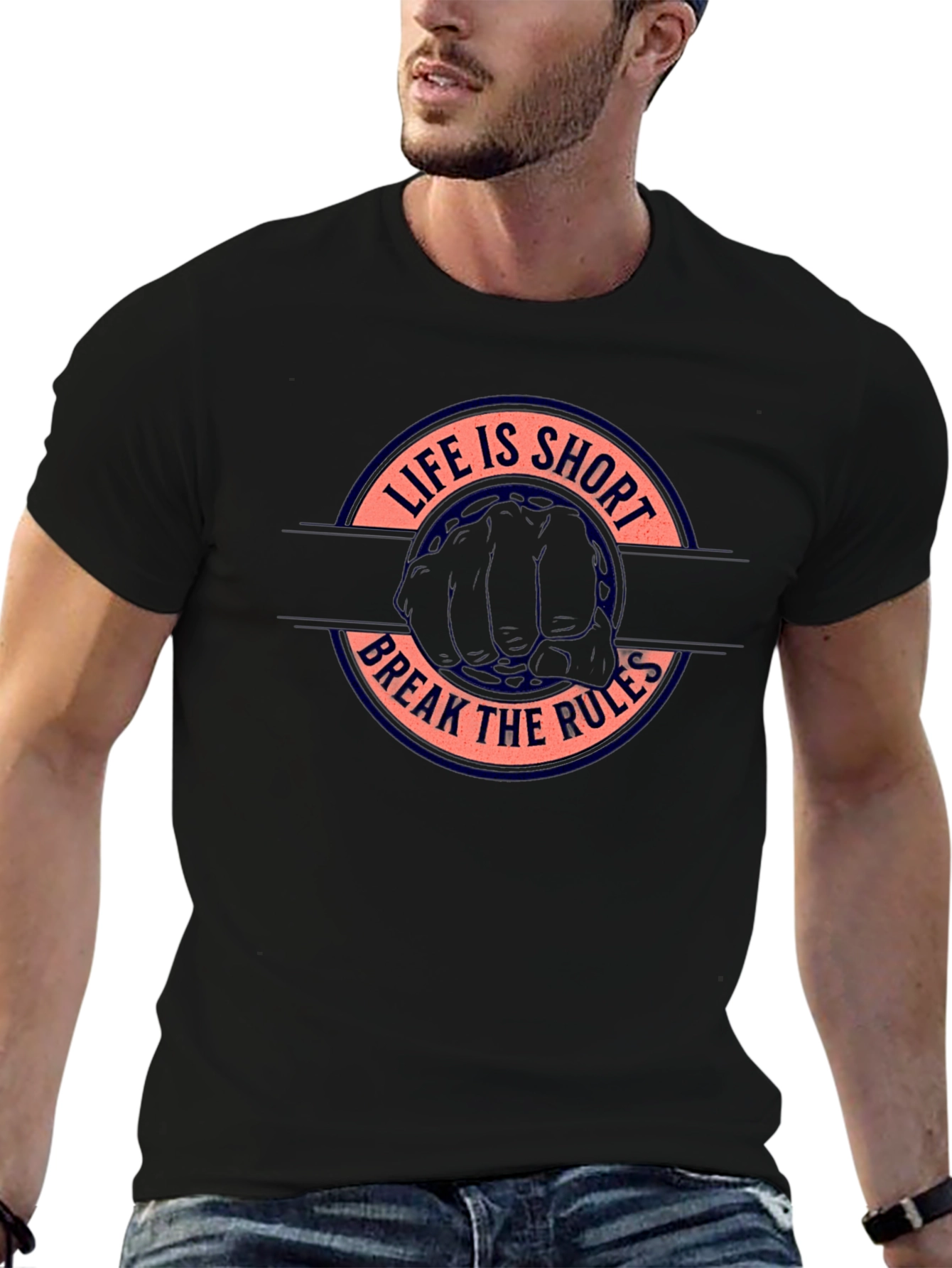 Life is Short Break the Rules Graphic Tee