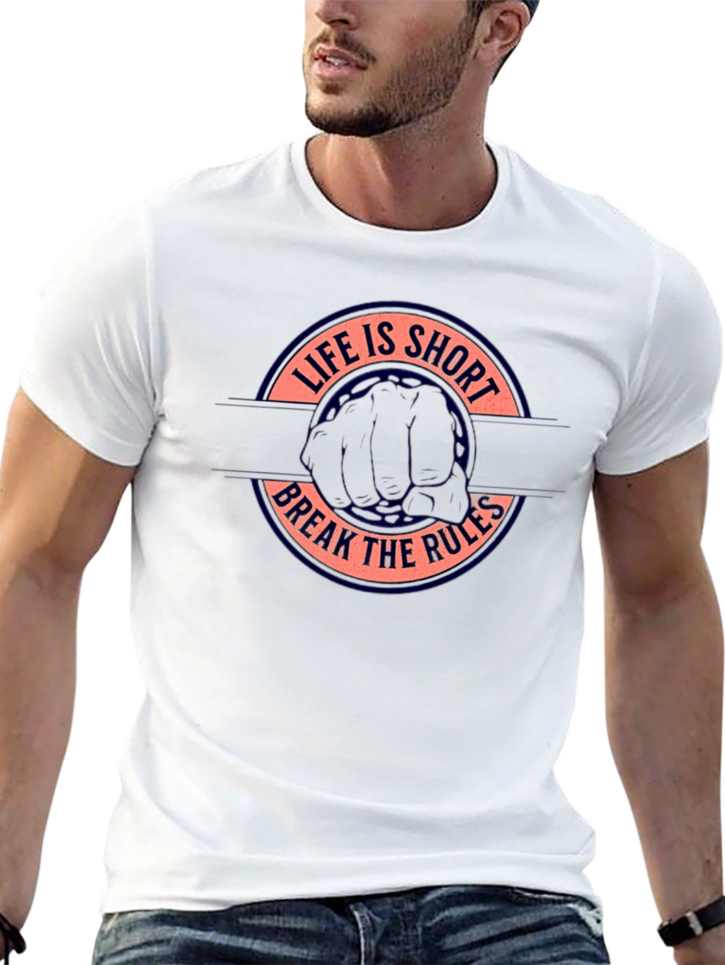 Life is Short Break the Rules Graphic Tee