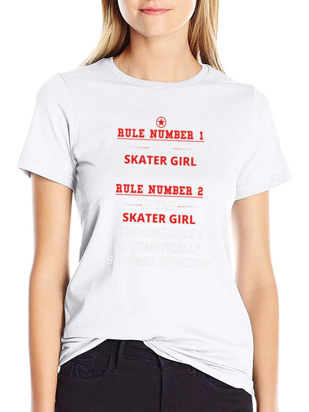 Skater Girl Rules T-Shirt - Funny Statement Tee
