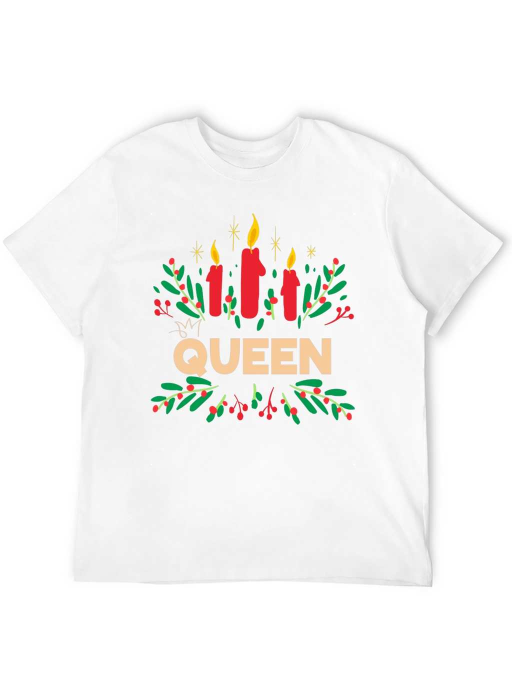 Queen Candles Graphic Tee - Festive Holiday Shirt