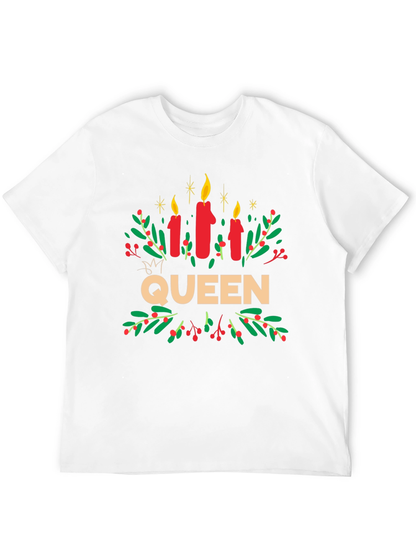 Queen Candles Graphic Tee - Festive Holiday Shirt