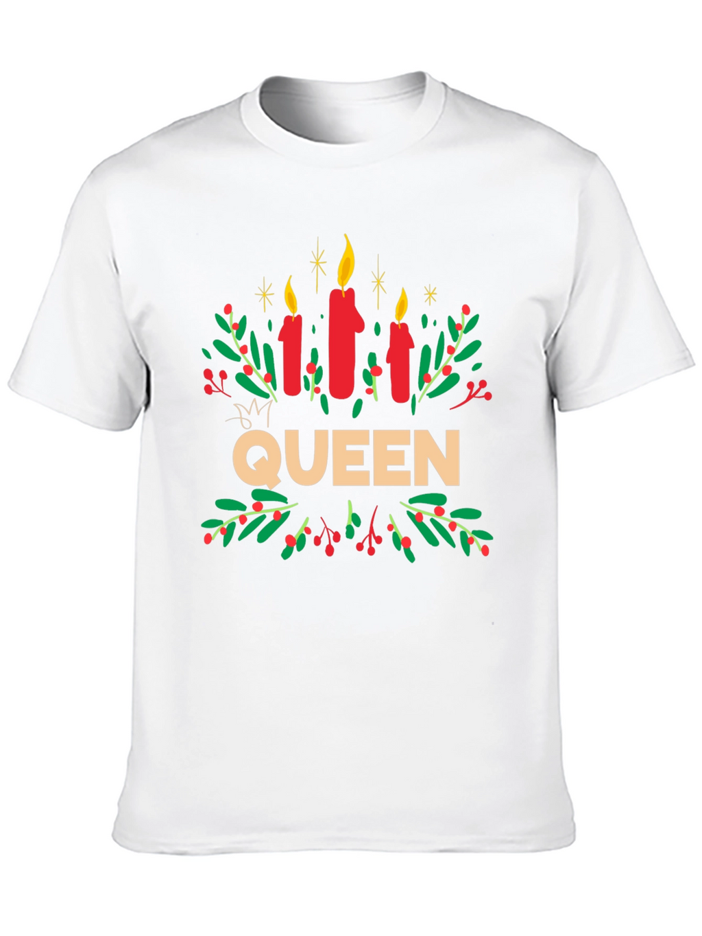 Queen Candles Graphic Tee - Festive Holiday Shirt