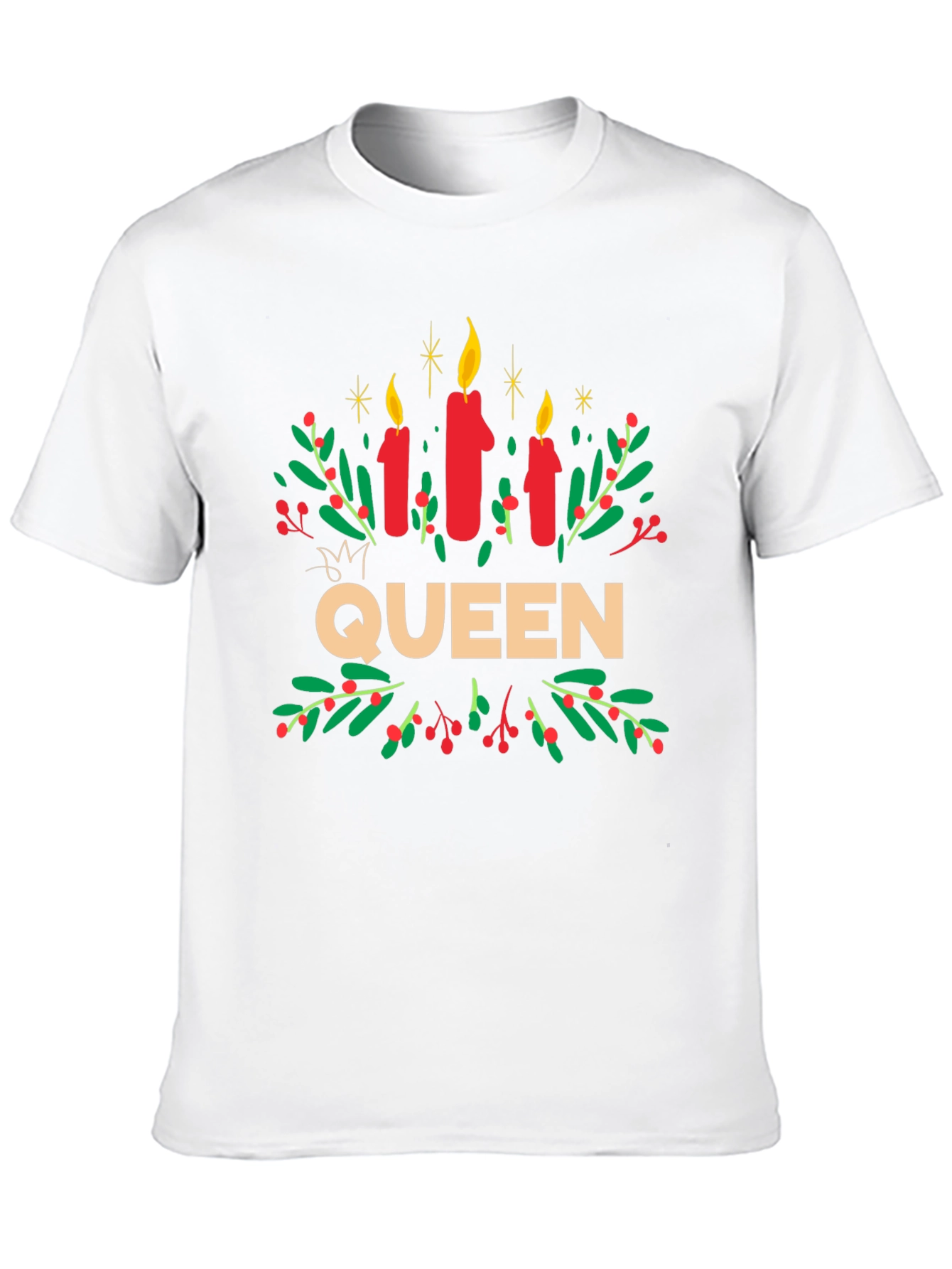 Queen Candles Graphic Tee - Festive Holiday Shirt