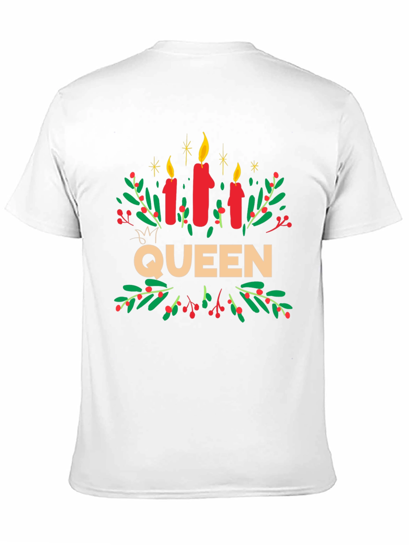 Queen Candles Graphic Tee - Festive Holiday Shirt