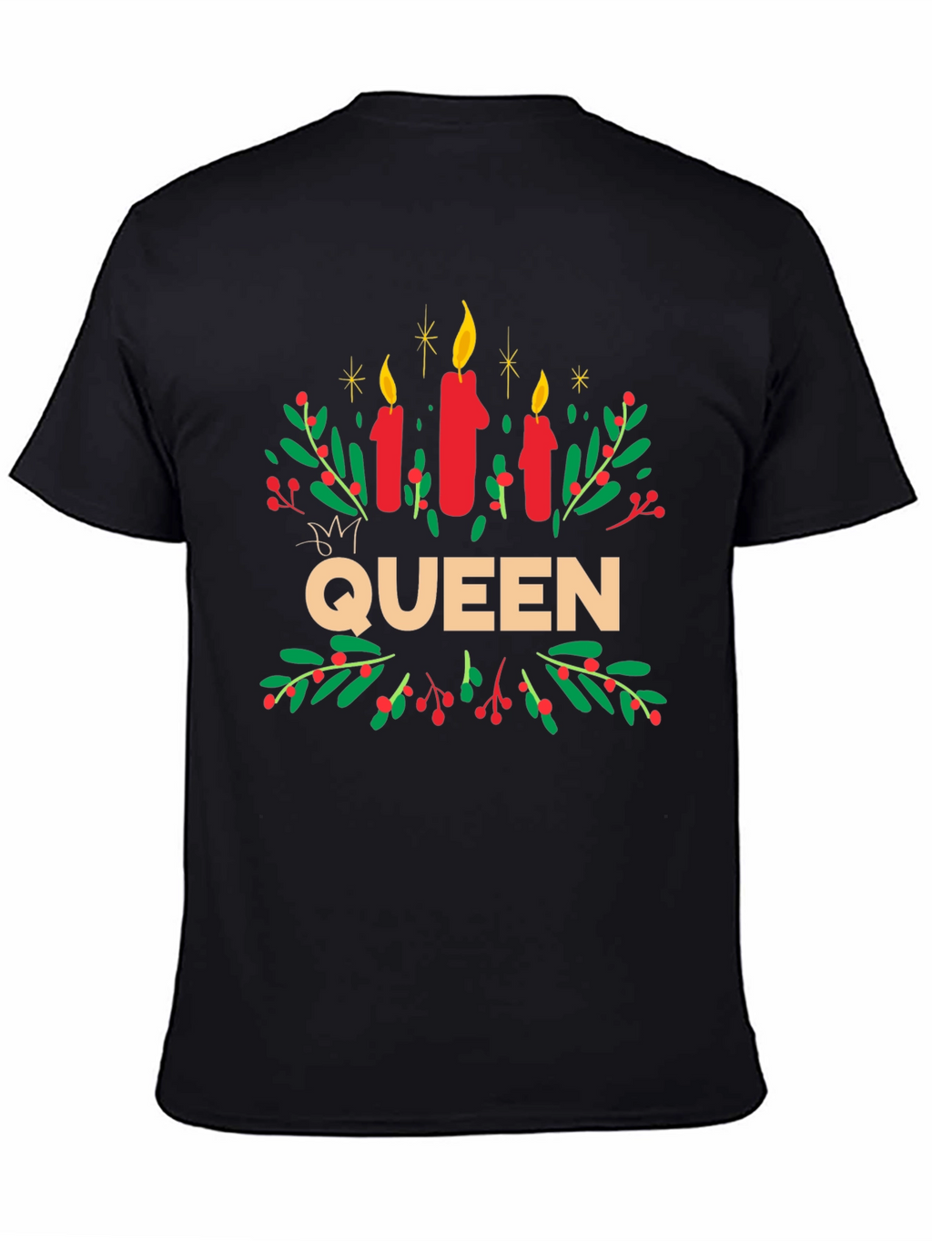 Queen Candles Graphic Tee - Festive Holiday Shirt
