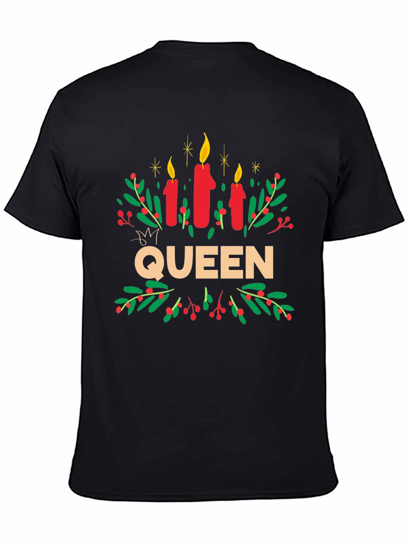 Queen Candles Graphic Tee - Festive Holiday Shirt