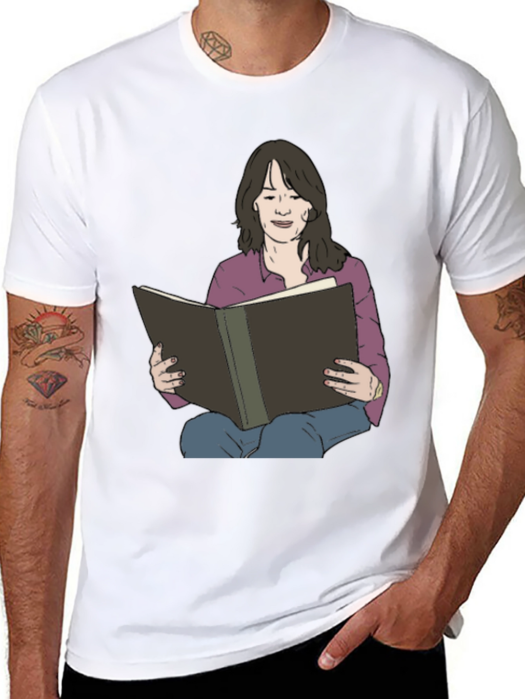 Woman Reading Book Graphic Tee