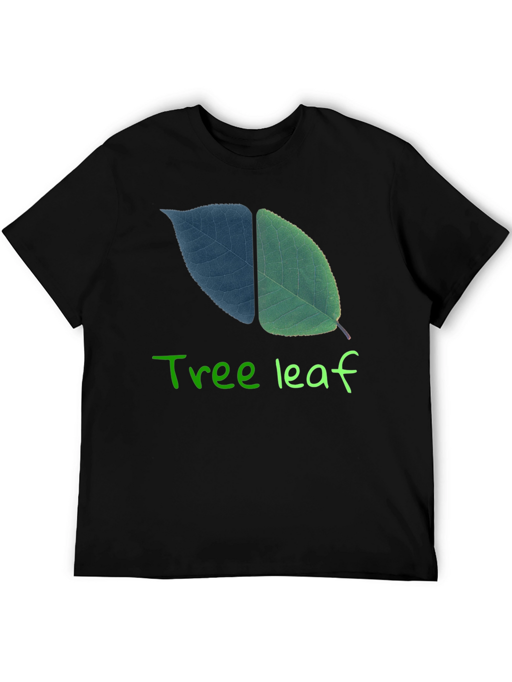 Tree Leaf Graphic Black T-Shirt