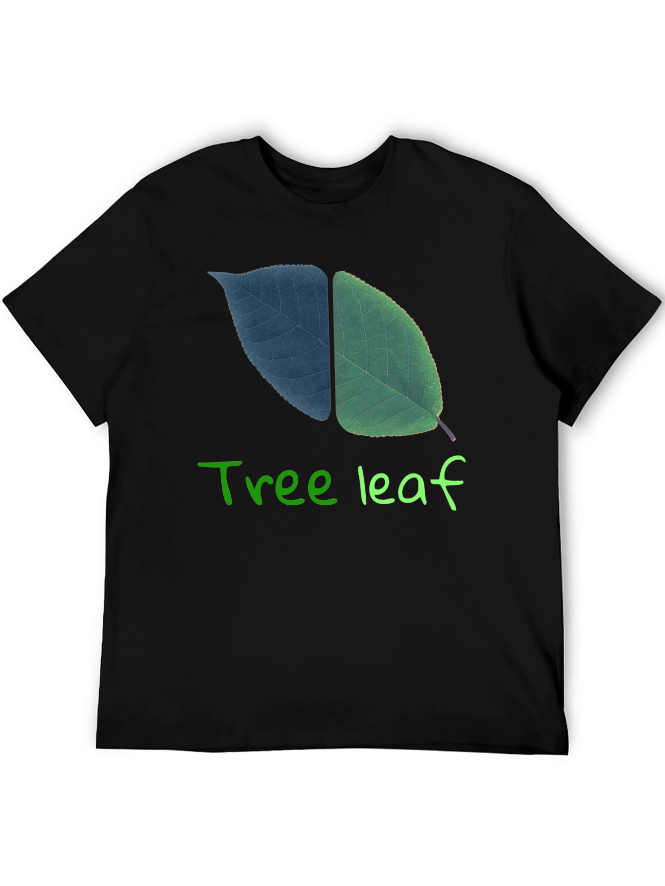 Tree Leaf Graphic Black T-Shirt