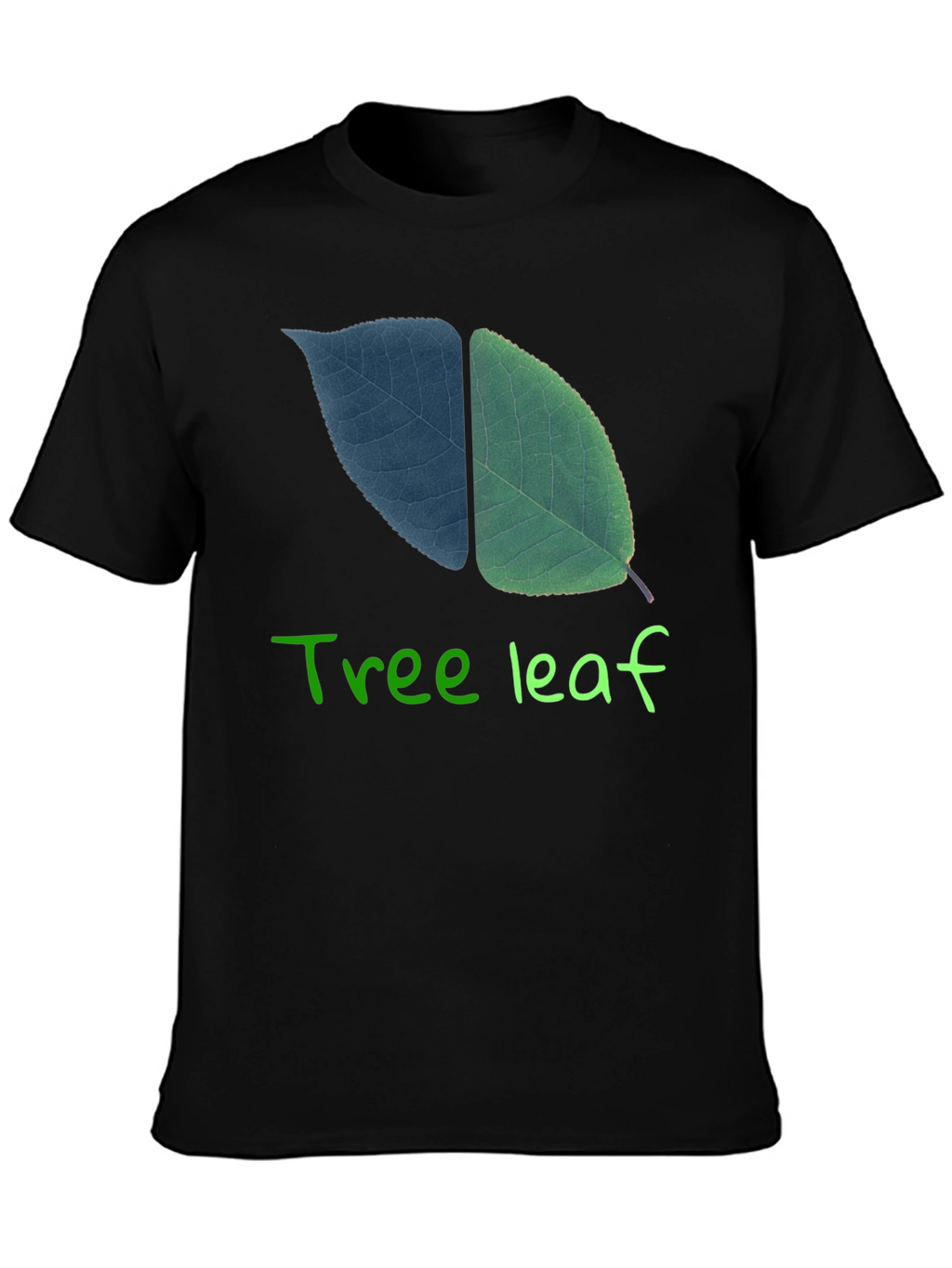 Tree Leaf Graphic Black T-Shirt