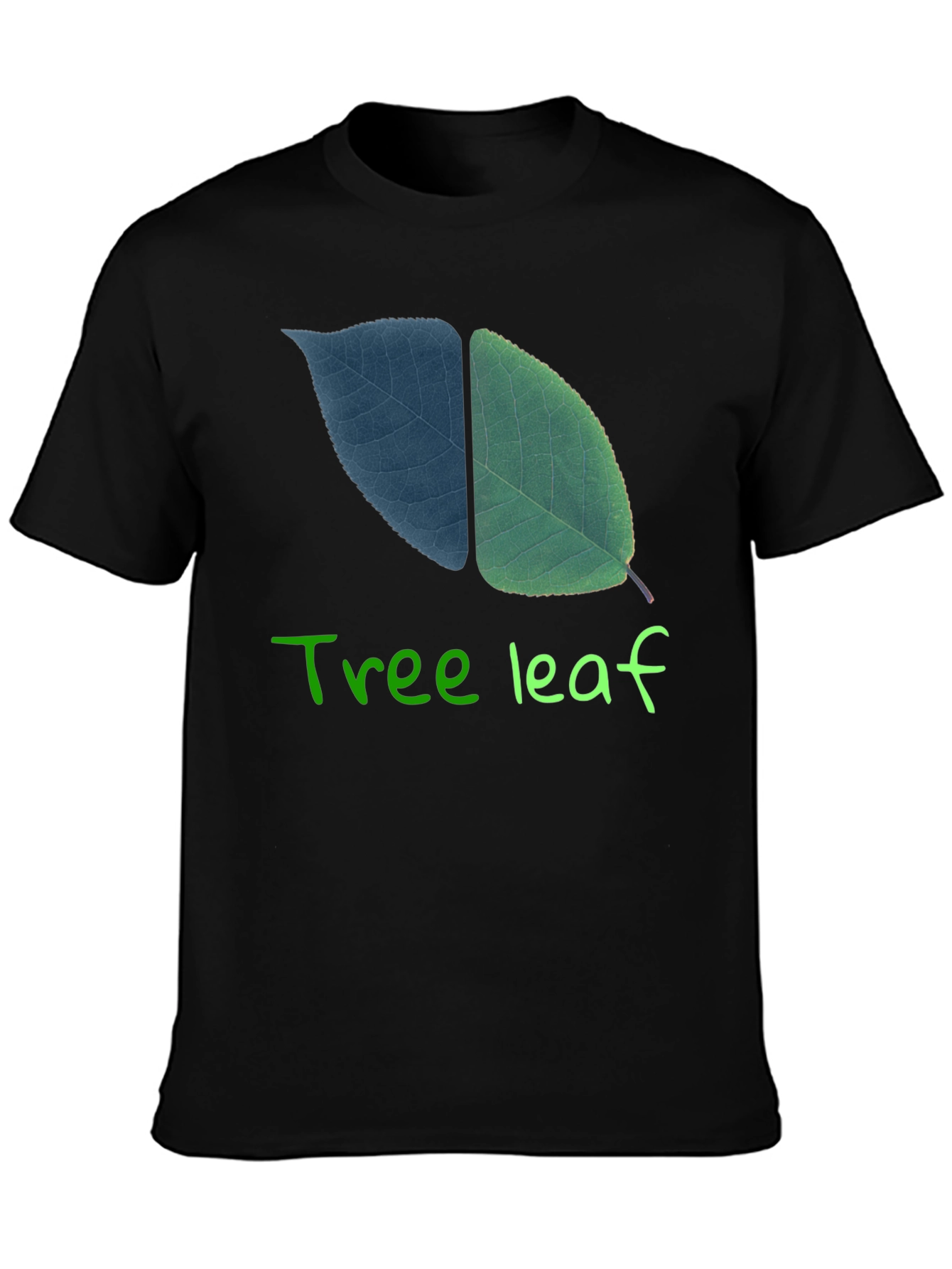 Tree Leaf Graphic Black T-Shirt